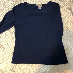 TALBOTS Petites 3/4 sleeve Bateau neck T-shirt